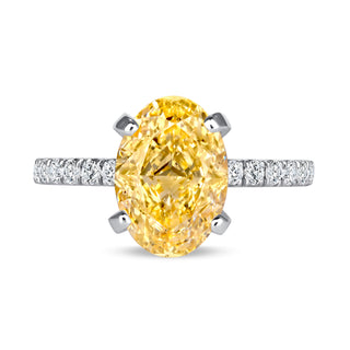 The Abigail: 3CT Oval Cut Diamond in 14K Gold