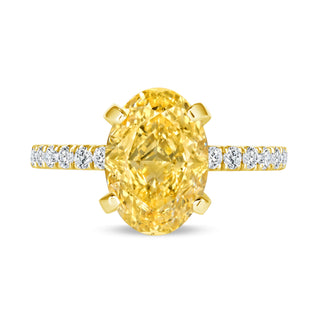 The Abigail: 3CT Oval Cut Diamond in 14K Gold