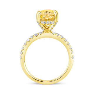 The Abigail: 3CT Oval Cut Diamond in 14K Gold