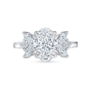 The Cleo: 3CT Oval Cut Diamond in 14K Gold