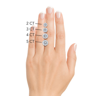 The Noelle: 3CT Round Cut Diamond in 14K Gold