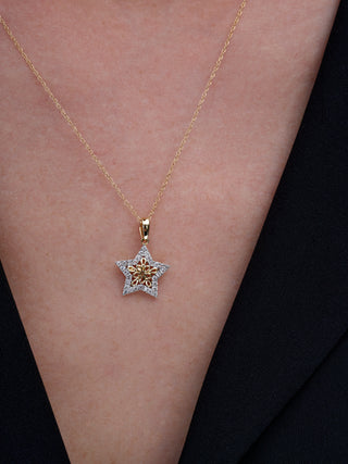 Diamond Star Necklace in 14K Gold