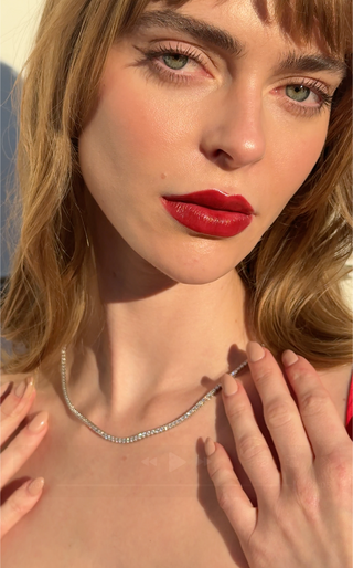 15 Ct Lab Diamond Tennis Necklace in 14K Gold Setting