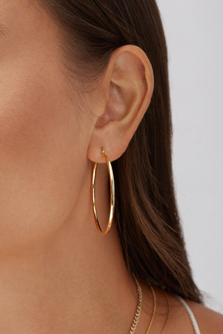14K Solid Gold Classic Hoop Earrings