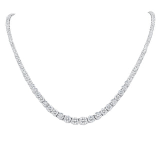 Graduated Natural Diamond Tennis Necklace in 14K Gold