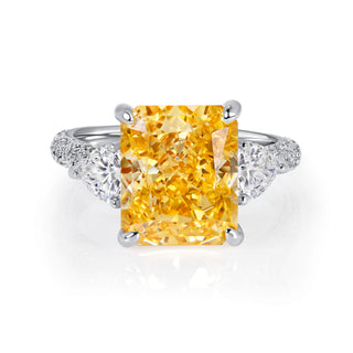 9.50 Ct Radiant Cut Yellow Gemstone Ring