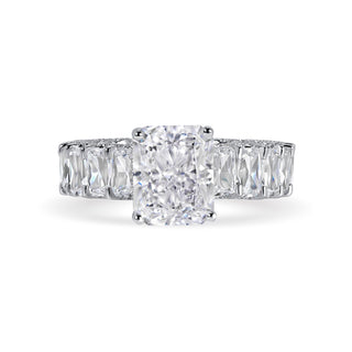 4.0 Ct Radiant Cut Engagement Ring with Radiant Cut Eternity Band