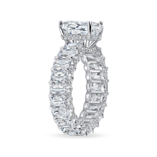 4.0 Ct Radiant Cut Engagement Ring with Radiant Cut Eternity Band