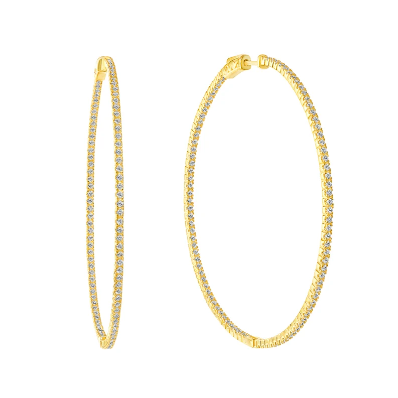 Large fake best sale diamond hoop earrings