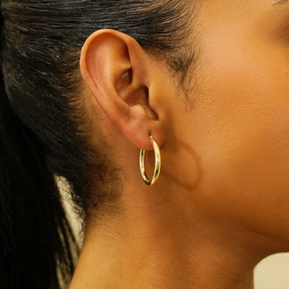 14K Solid Gold 24mm Hoop Earrings