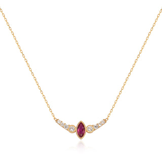 Marquise Cut Color Gemstone Necklace
