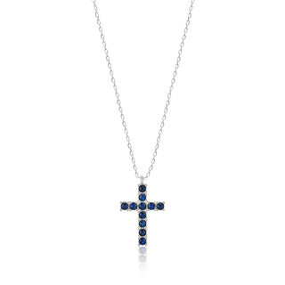 Colored Cz Cross Necklace