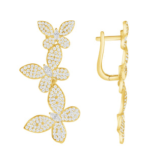 Butterfly Earrings with Pavé Set Cz