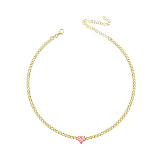 Heart Curb Chain Necklace