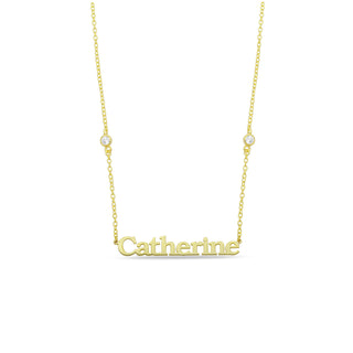 Personalized Modern Script Name Plate Necklace