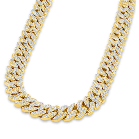 Hollywood 10mm Miami Cuban Link Chain Necklace available in 14K Yellow Gold Vermeil, White Rhodium Vermeil, Black, & Rainbow
