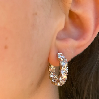 Simulated Diamond Hoop Earrings